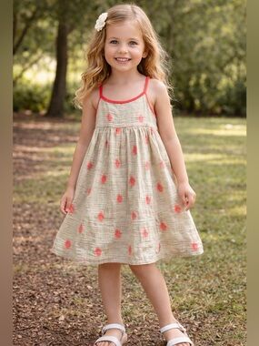 Indie (Australia Brand) Adorable White and Pink Kids Dress
